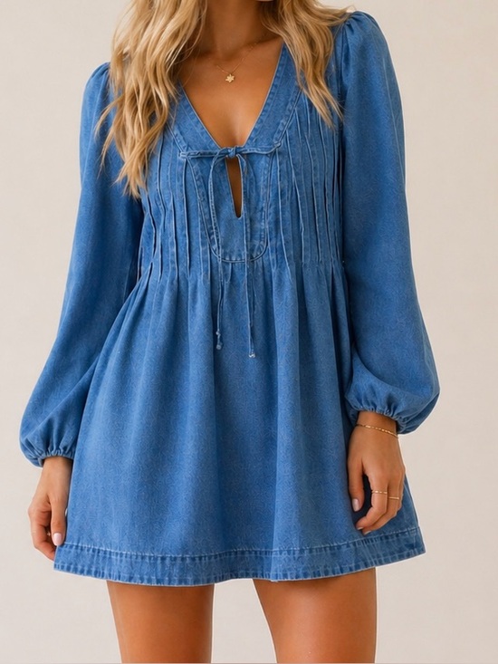 Altar'd State Dresses & Skirts - NEW Altar’d State Denim Mini Dress Size Medium NWT